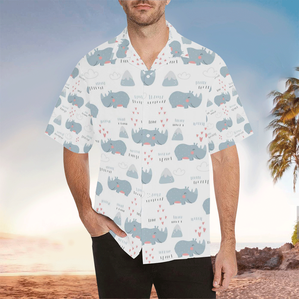 Rhino Hawaiian Shirt Perfect Gift Ideas For Rhino Lover Shirt for Men and Women