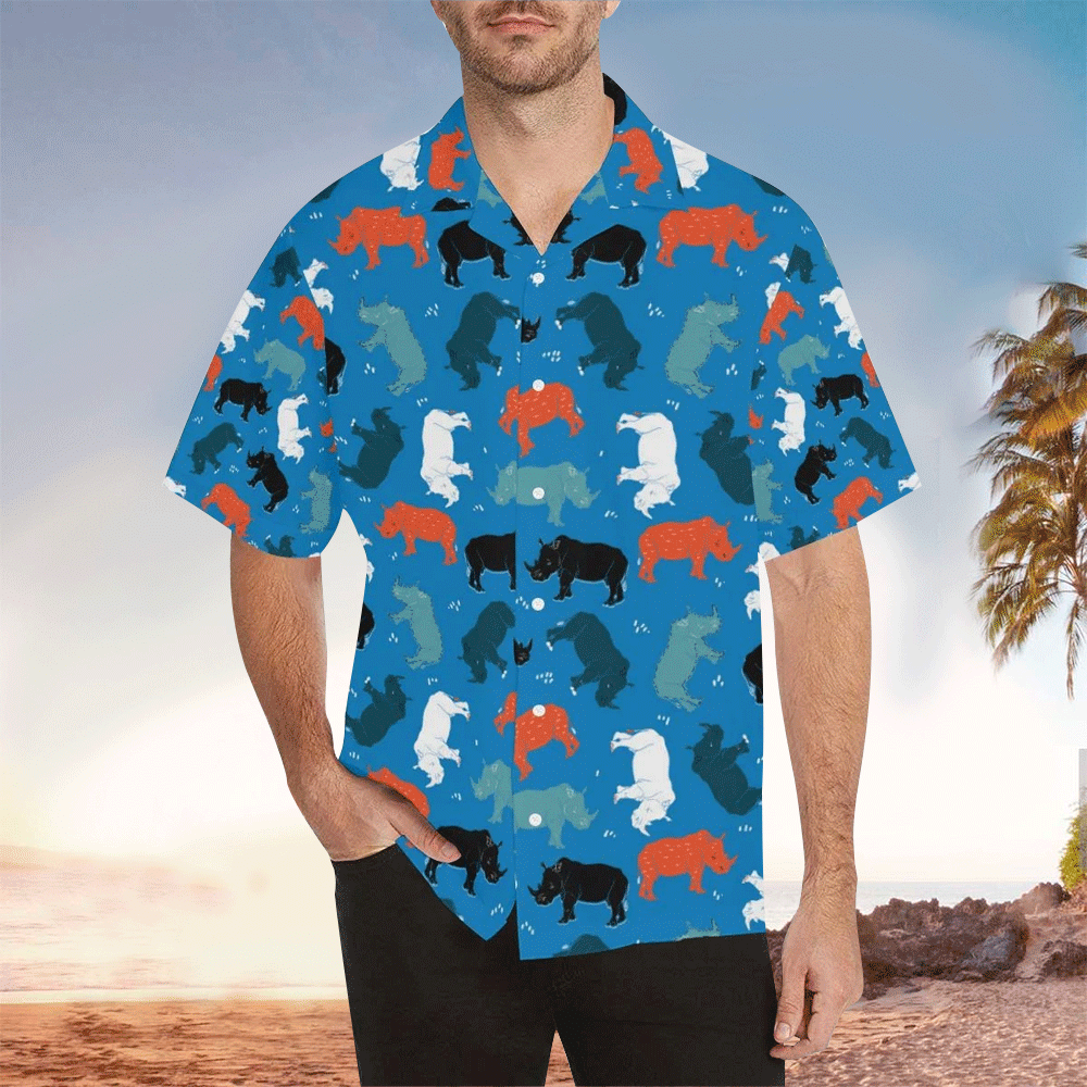 Rhino Hawaiian Shirt Perfect Gift Ideas For Rhino Lover Shirt for Men and Women