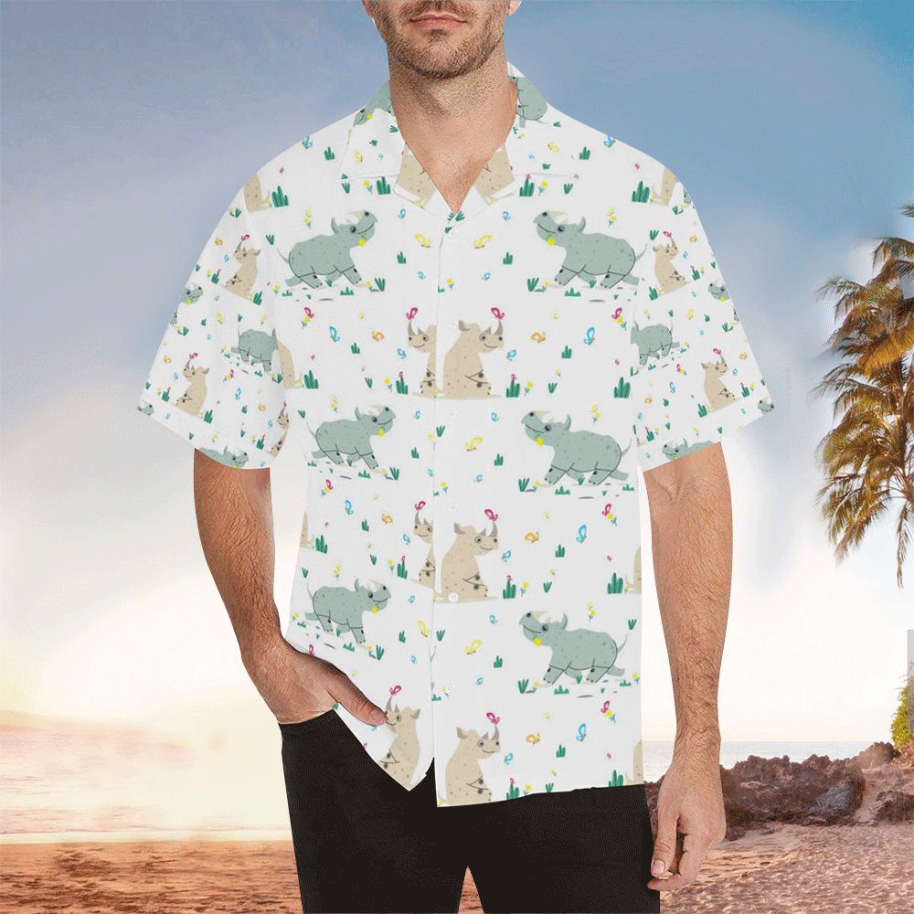 Rhino Hawaiian Shirt Perfect Gift Ideas For Rhino Lover Shirt for Men and Women