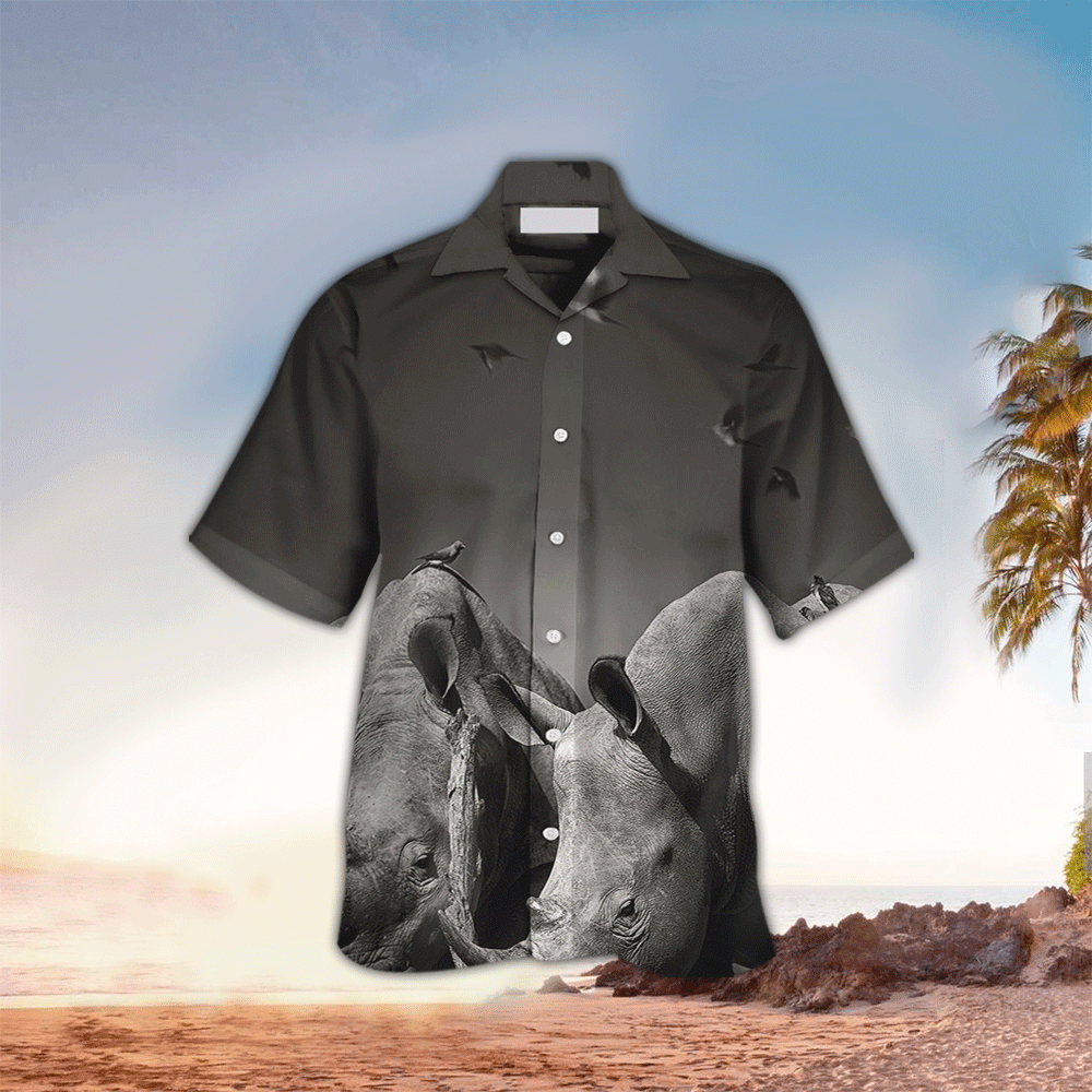 Rhino Hawaiian Shirt Perfect Rhino Terrier Clothing Shirt for Men and Women