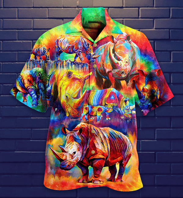 Rhino Painting Style Limited Edition - Hawaiian Shirt Hawaiian Shirt For Men