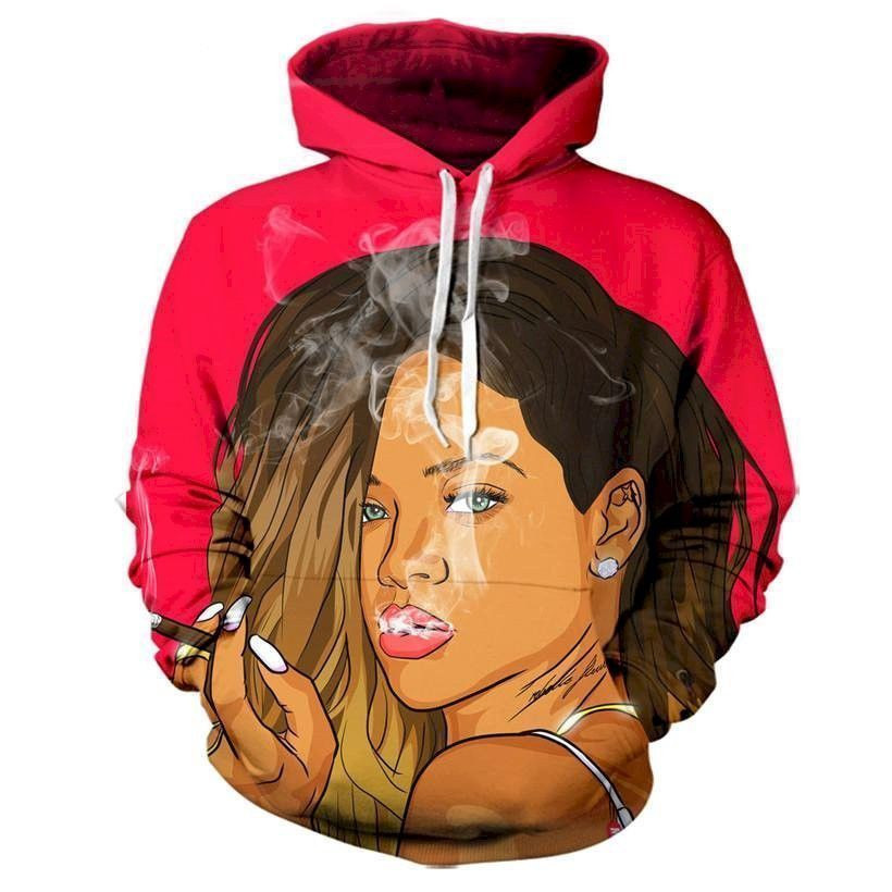 Rihanna V2 Pullover And Zippered Hoodies Custom 3D Rihanna Graphic Printed 3D Hoodie All Over Print Hoodie For Men For Women
