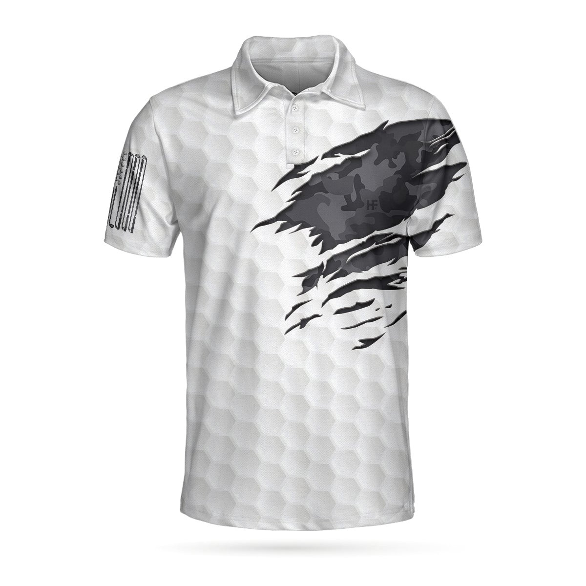 Ripped Vintage Golfing Skull Camouflaged Polo Talk Birdie To Me Golf Pattern Polo Shirt Best Golf Shirt For Men