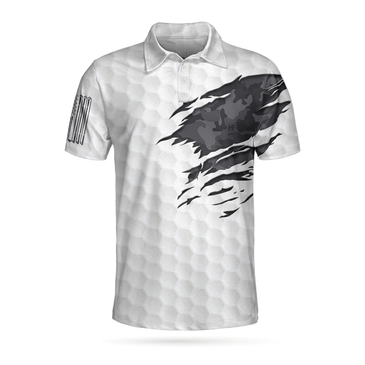 Ripped Vintage Golfing Skull Camouflaged Polo Talk Birdie To Me Golf Pattern Polo Shirt Best Golf Shirts Short Sleeve Polo For Men