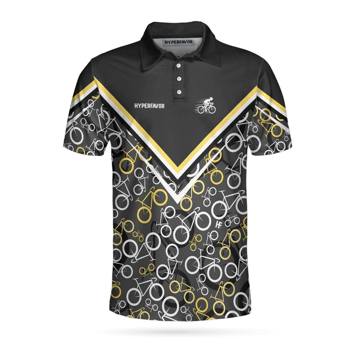 Road Bikes Pattern Polo Shirt Cycling Polo Shirt For Cyclists Sporty Cycling Shirt For Men And Women