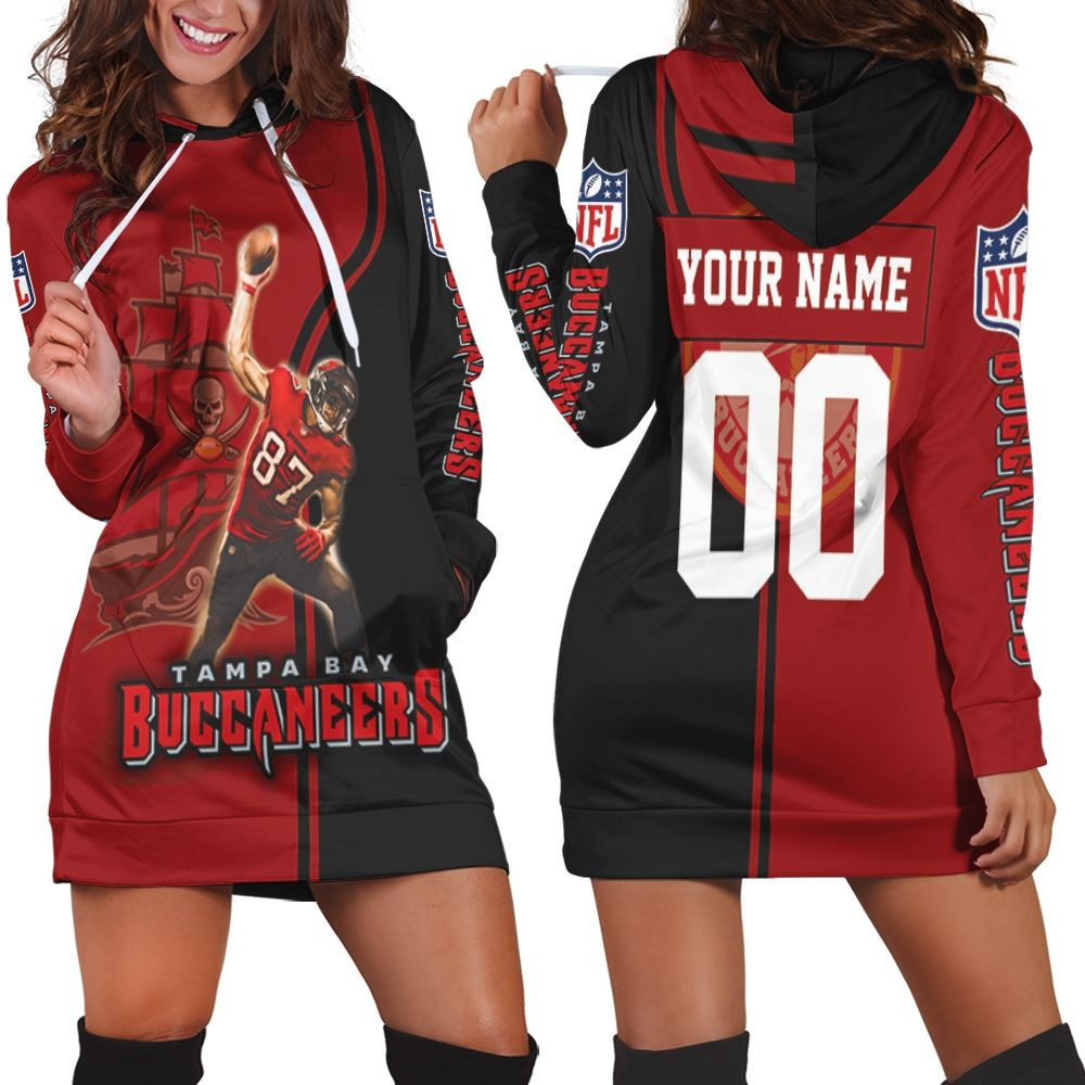 Rob Gronlowski 87 Tampa Bay Buccaneers Nfc South Champions Super Bowl 2021 Personalized 1 Hoodie Dress Sweater Dress Sweatshirt Dress