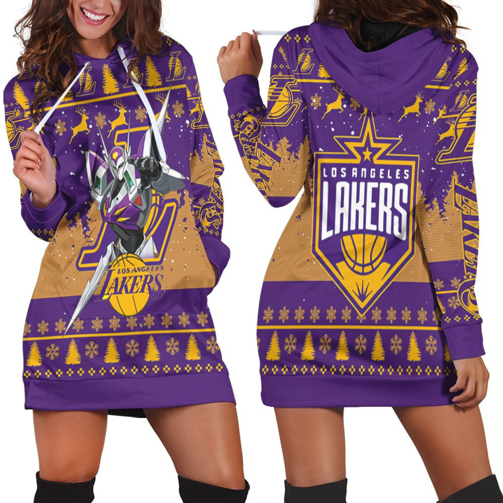 Robot Los Angeles Lakers Nba Western Conference Hoodie Dress Sweater Dress Sweatshirt Dress