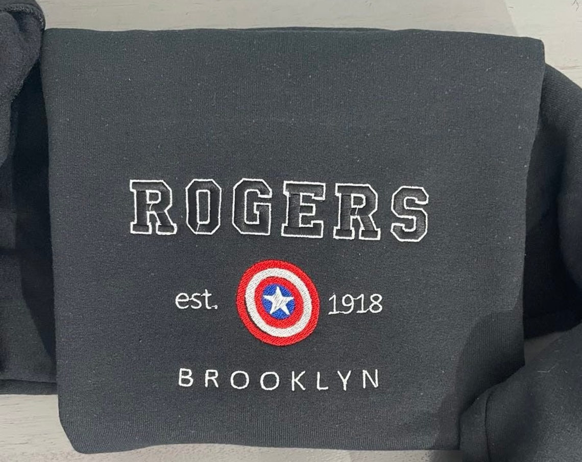 Rogers 1918 Embroidered Sweatshirt Avenger Marvel Embroidered Sweatshirt Vintage Rogers 1918 Crewneck