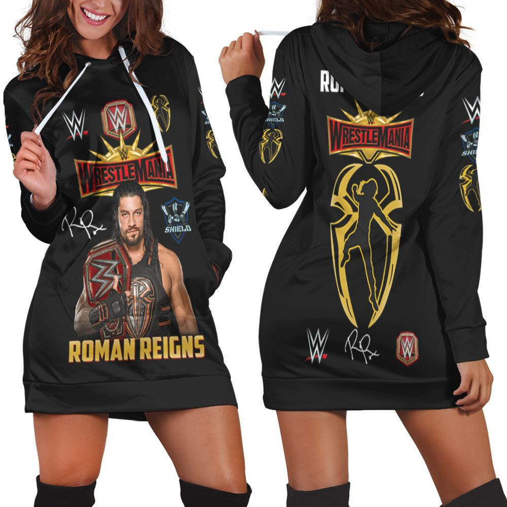 Roman Reigns Wrestlemania Wwed Legend Signed For Fan 3d Hoodie Dress Sweater Dress Sweatshirt Dress