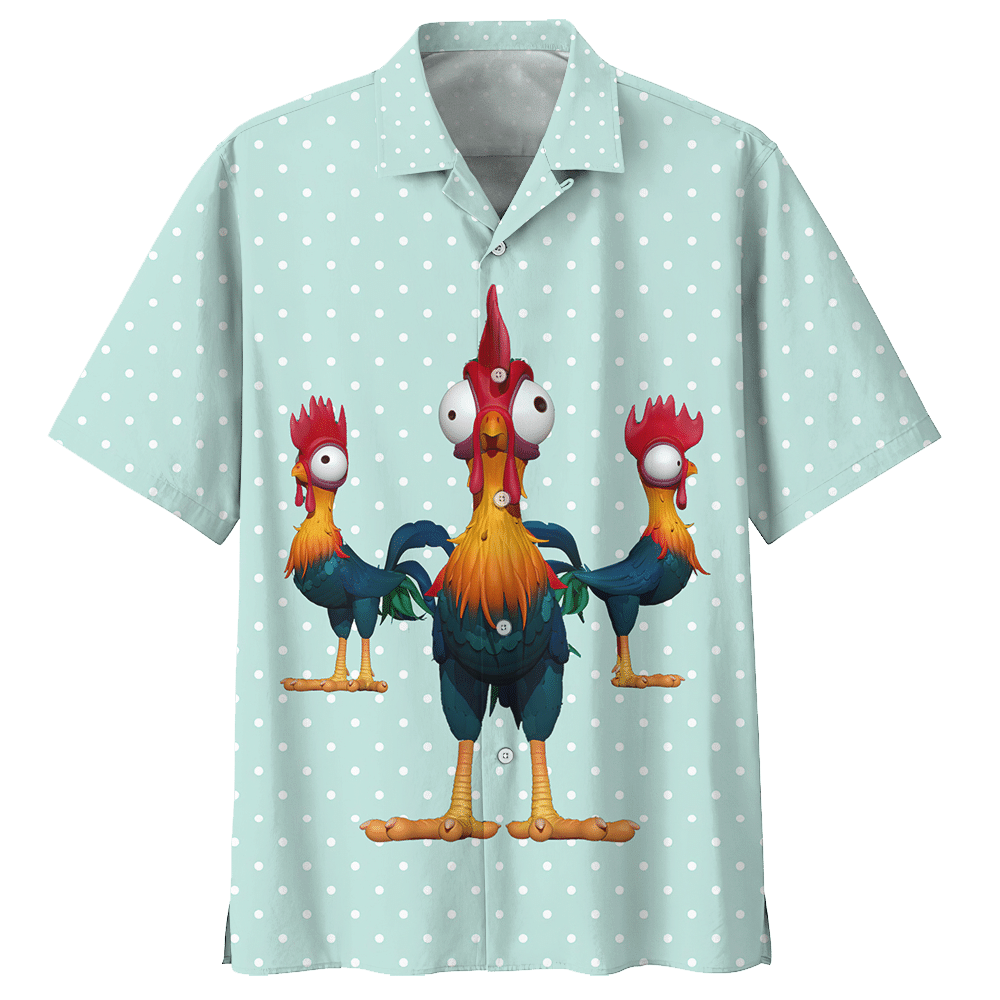 Rooster Chicken Aloha Hawaiian Shirt Colorful Short Sleeve Summer Beach Casual Shirt For Men And Women