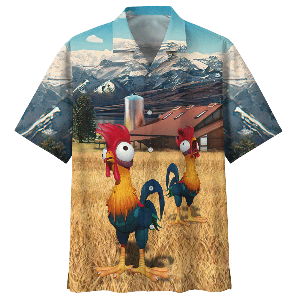 Rooster Chicken Aloha Hawaiian Shirt Colorful Short Sleeve Summer Beach Casual Shirt For Men And Women