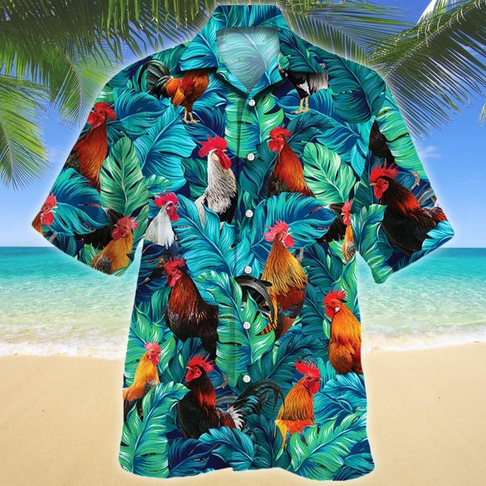 Rooster Lovers Aloha Hawaiian Shirt Colorful Short Sleeve Summer Beach Casual Shirt For Men And Women