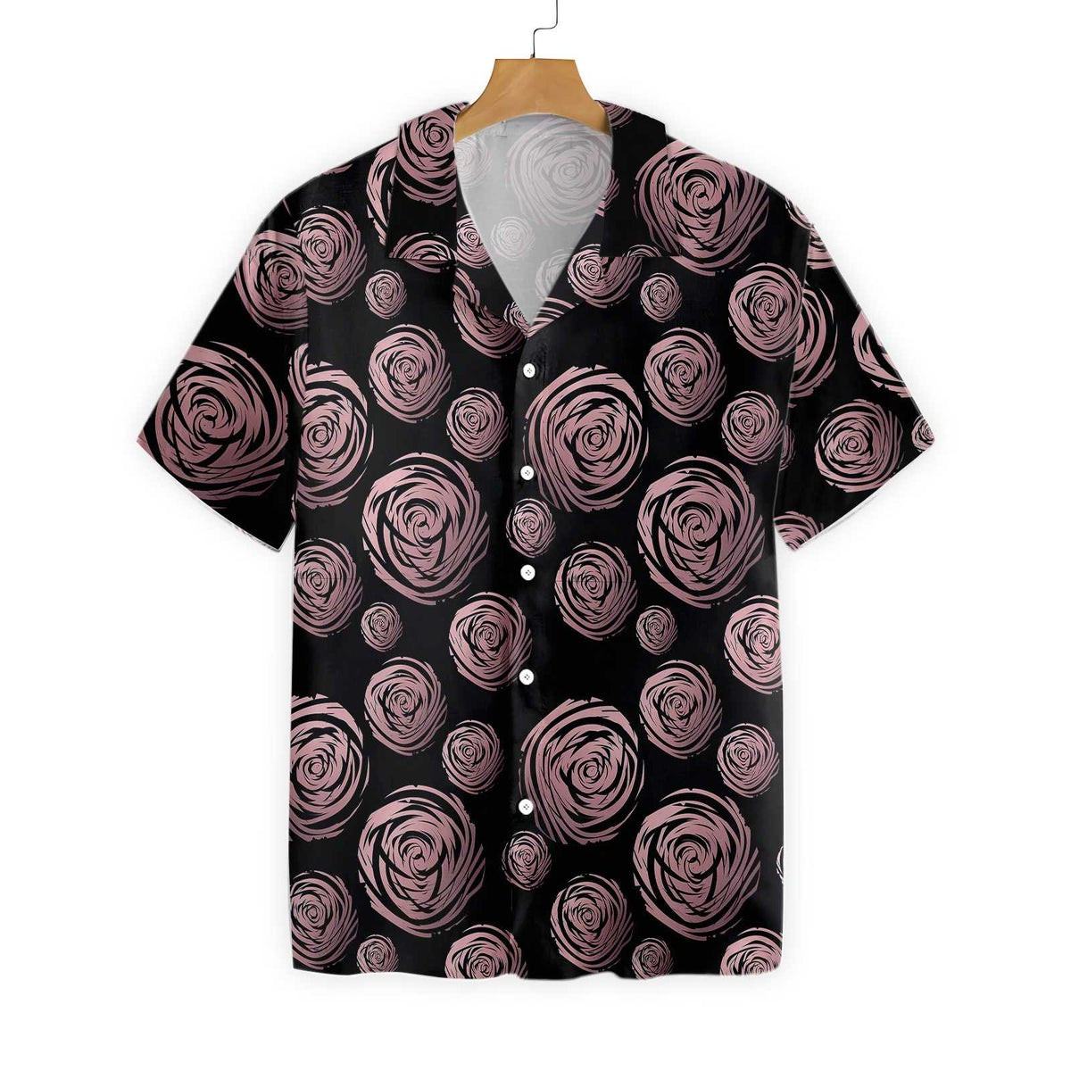 Rose Gold In Black Hawaiian Shirt