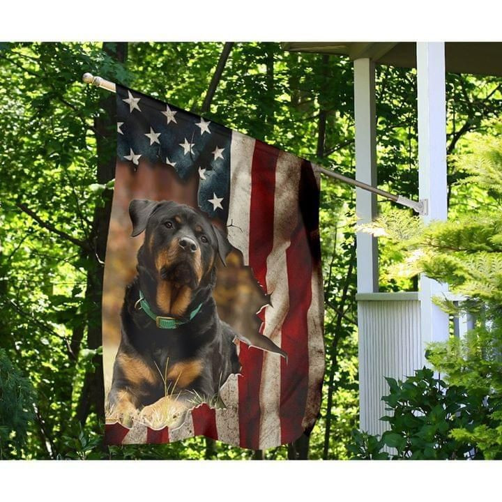 Rottweiler American Flag Garden Flag House Flag