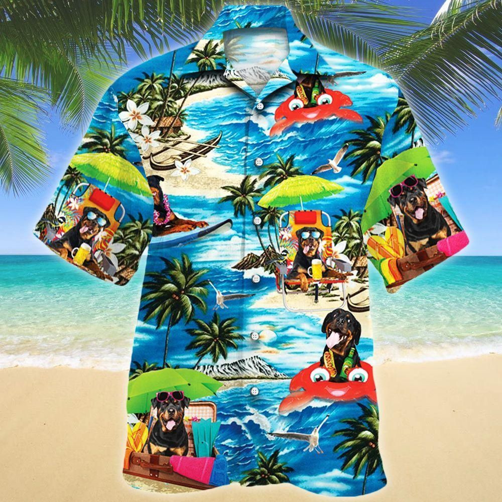 Rottweiler Dog Lovers Beach Vibe Aloha Hawaiian Shirt Colorful Short Sleeve Summer Beach Casual Shirt For Men And Women