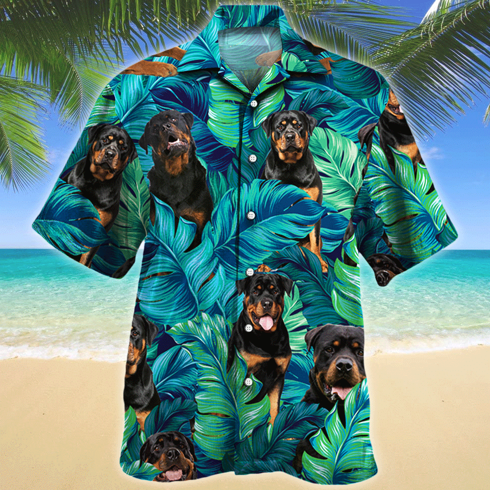 Rottweiler Dog Lovers Gift Hawaii Shirt Hawaiian Shirt For Men