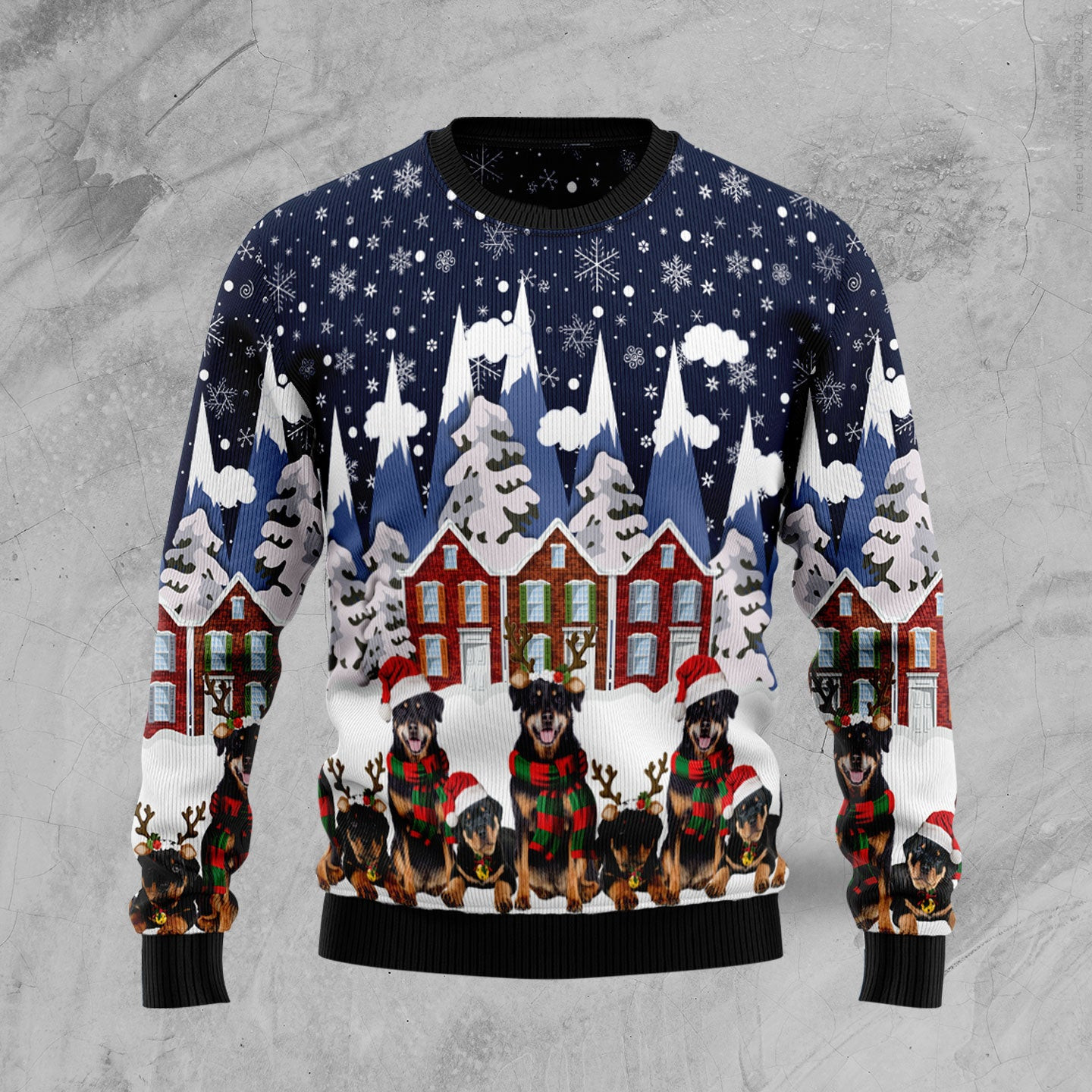 Rottweiler Family Ugly Christmas Sweater