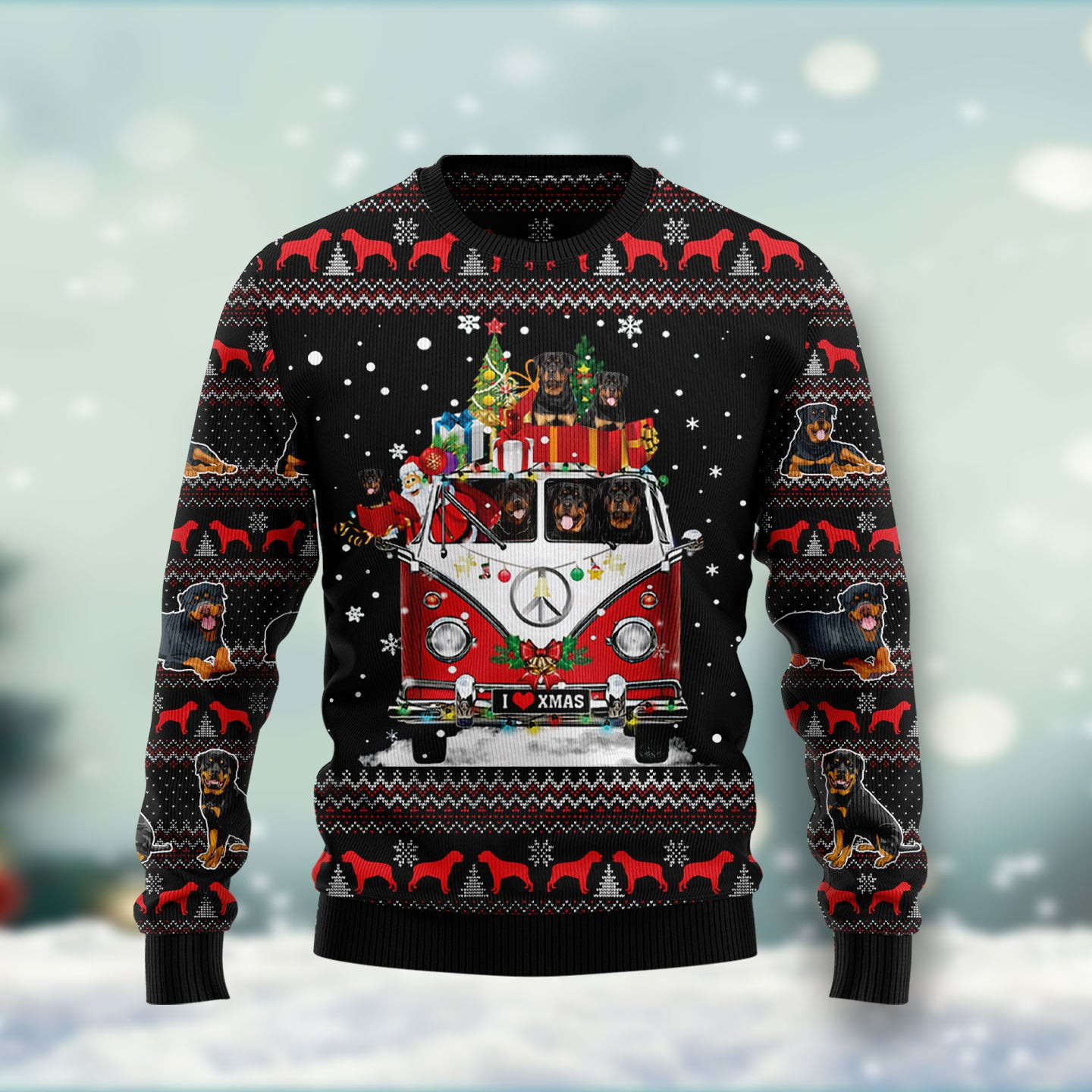 Rottweiler I Love Xmas Ugly Christmas Sweater, Ugly Sweater For Men Women, Holiday Sweater