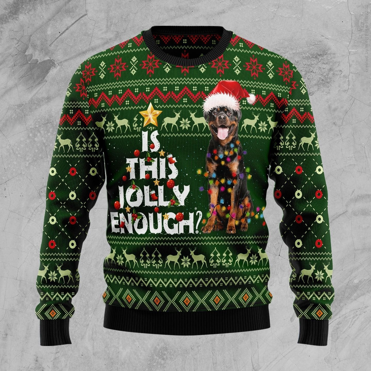 Rottweiler Jolly Ugly Christmas Sweater Ugly Sweater For Men Women