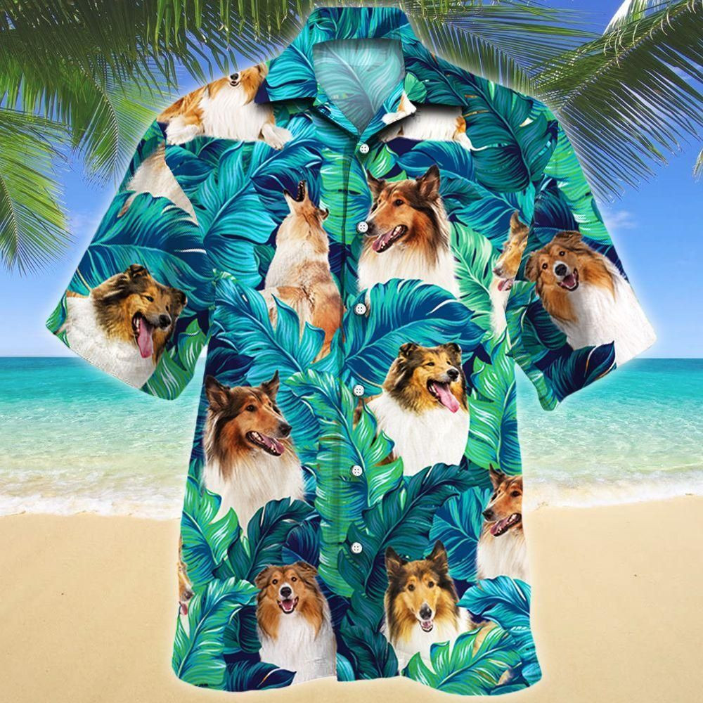 Rough Collie Dog Lovers Aloha Hawaiian Shirt Colorful Short Sleeve Summer Beach Casual Shirt For Men And Women