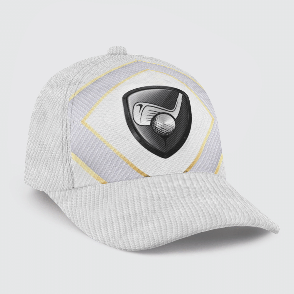 Royal White Golf Carbon Golf Cap Golf Hats For Men