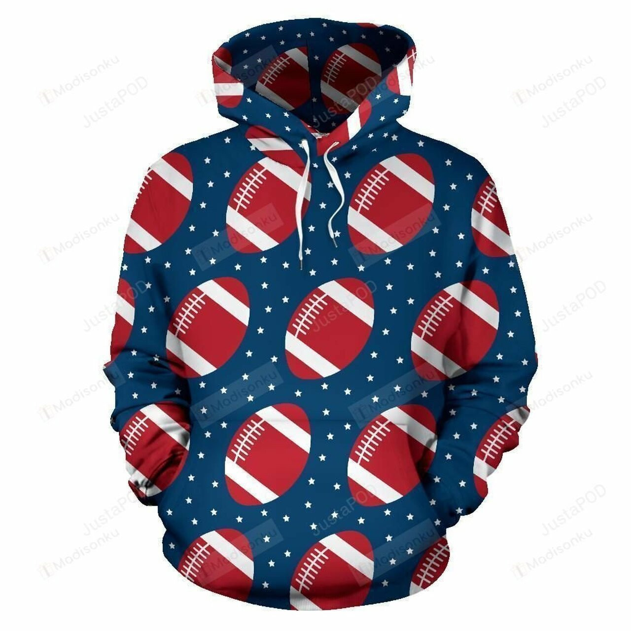 Rugby 3d All Over Print Hoodie