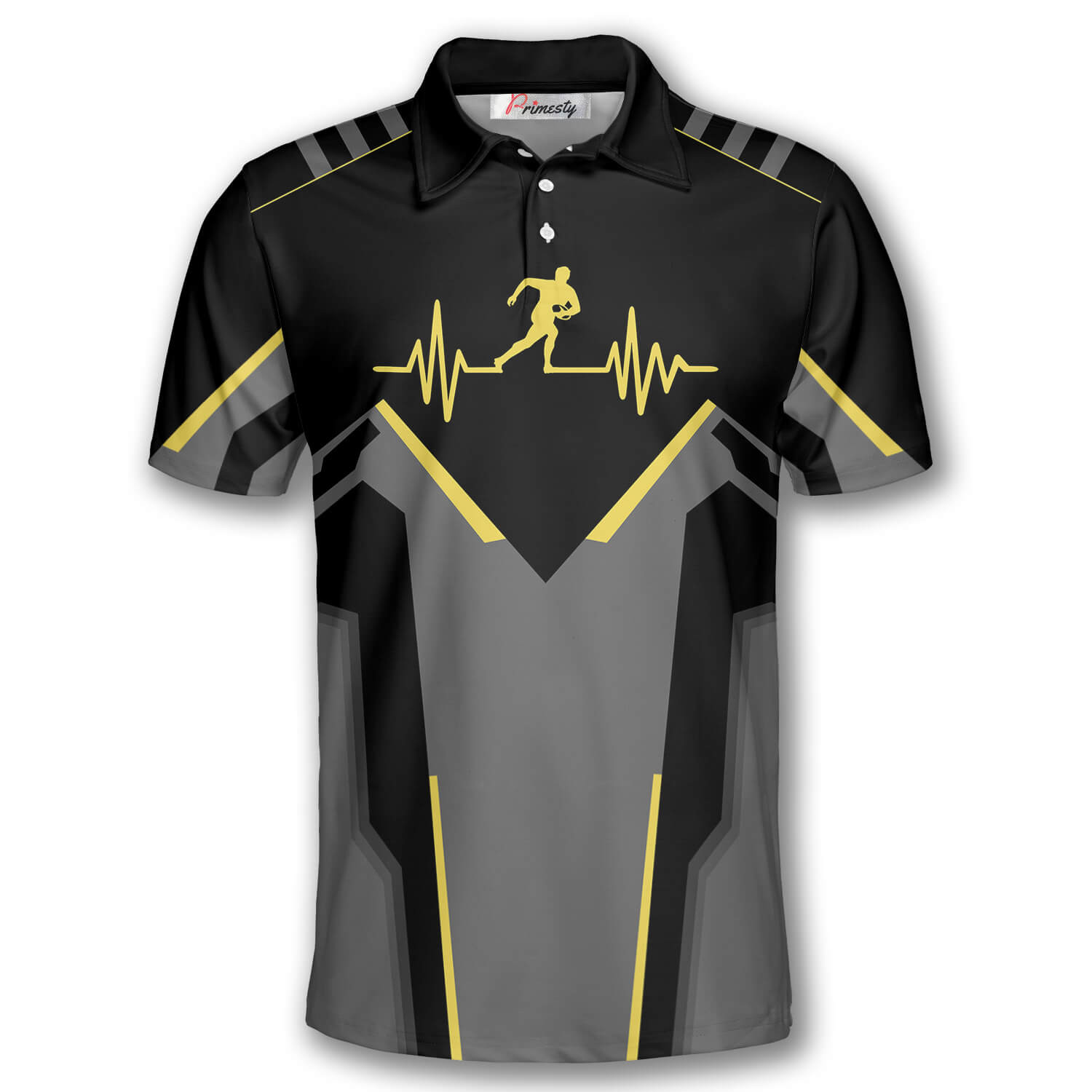 Rugby Heartbeat Pulse Line Custom Polo Rugby Shirts for Men