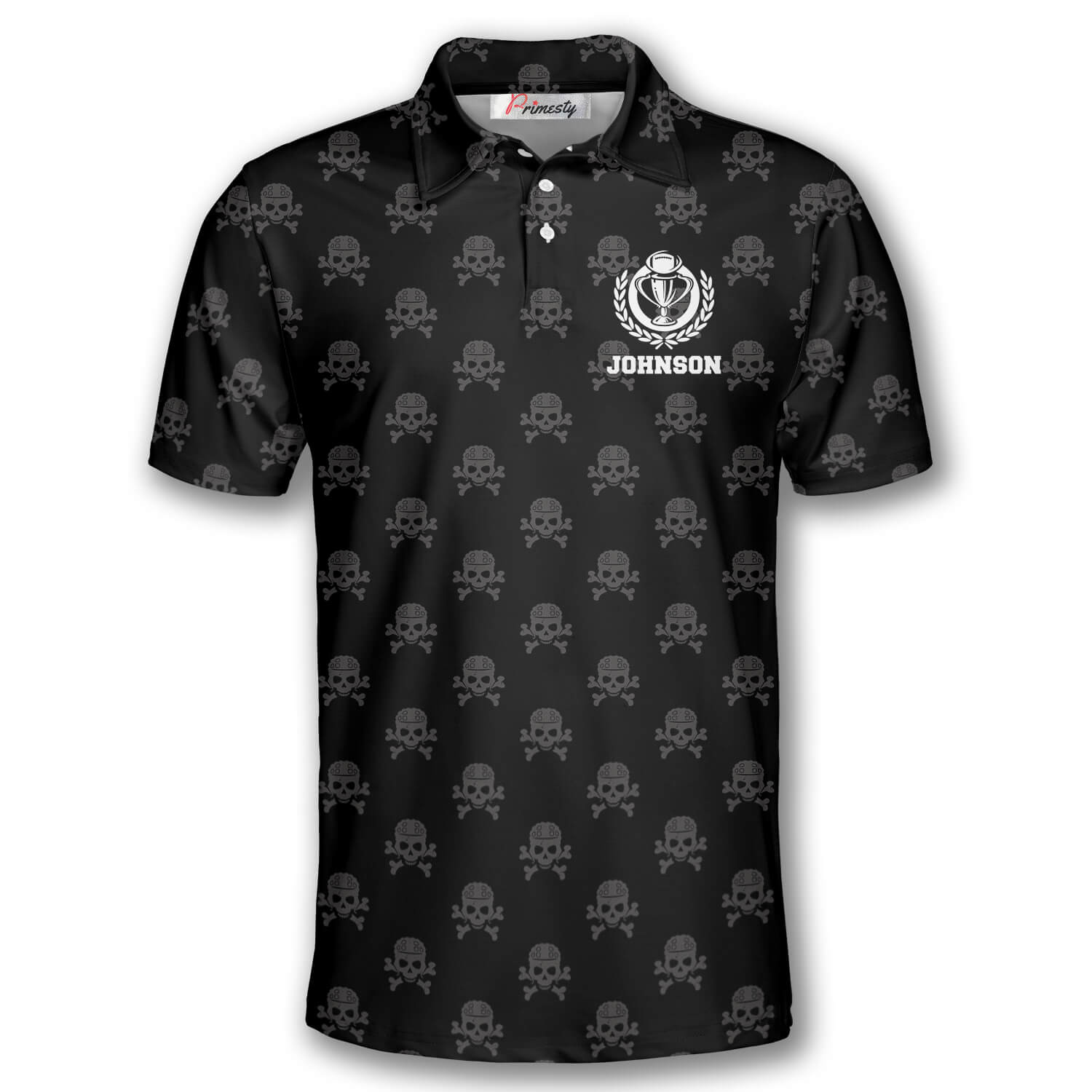 Rugby Skull Pattern USA Flag Custom Polo Rugby Shirts for Men