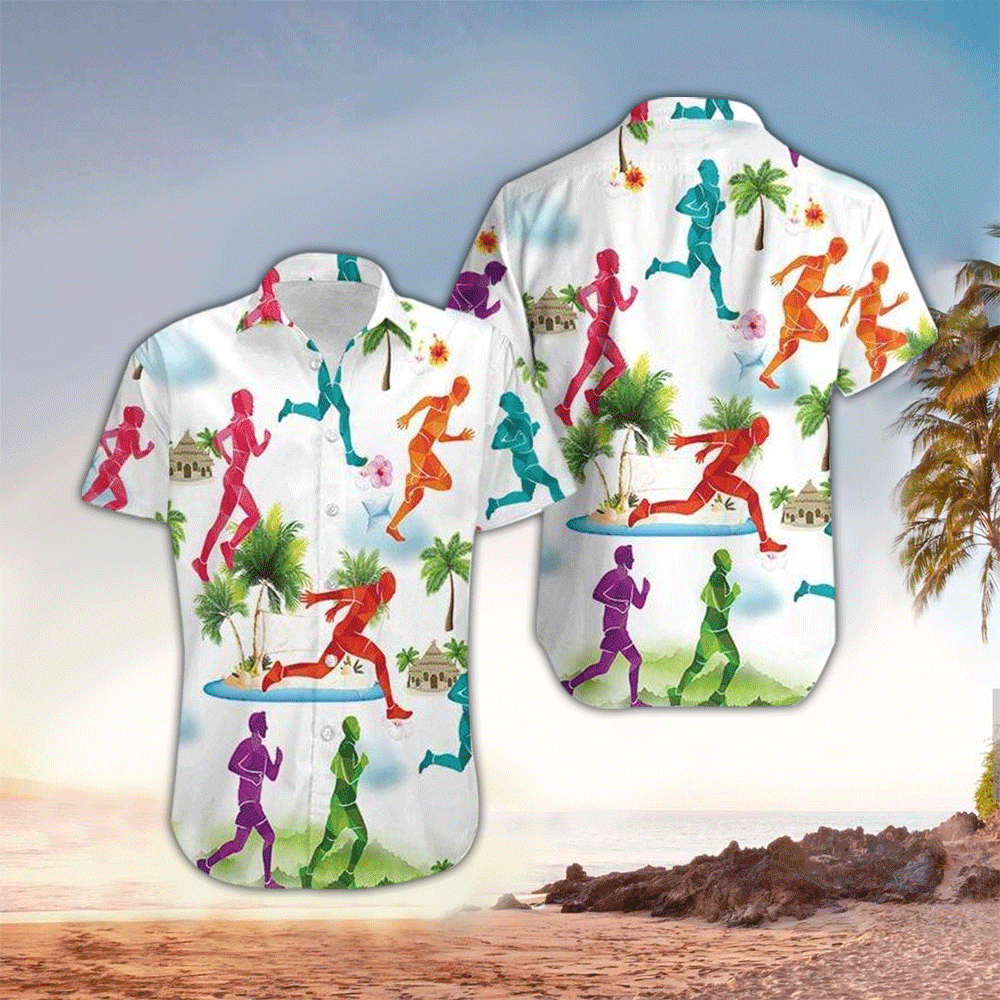 Running Hawaiian Shirt Perfect Running Terrier Clothing Shirt for Men and Women