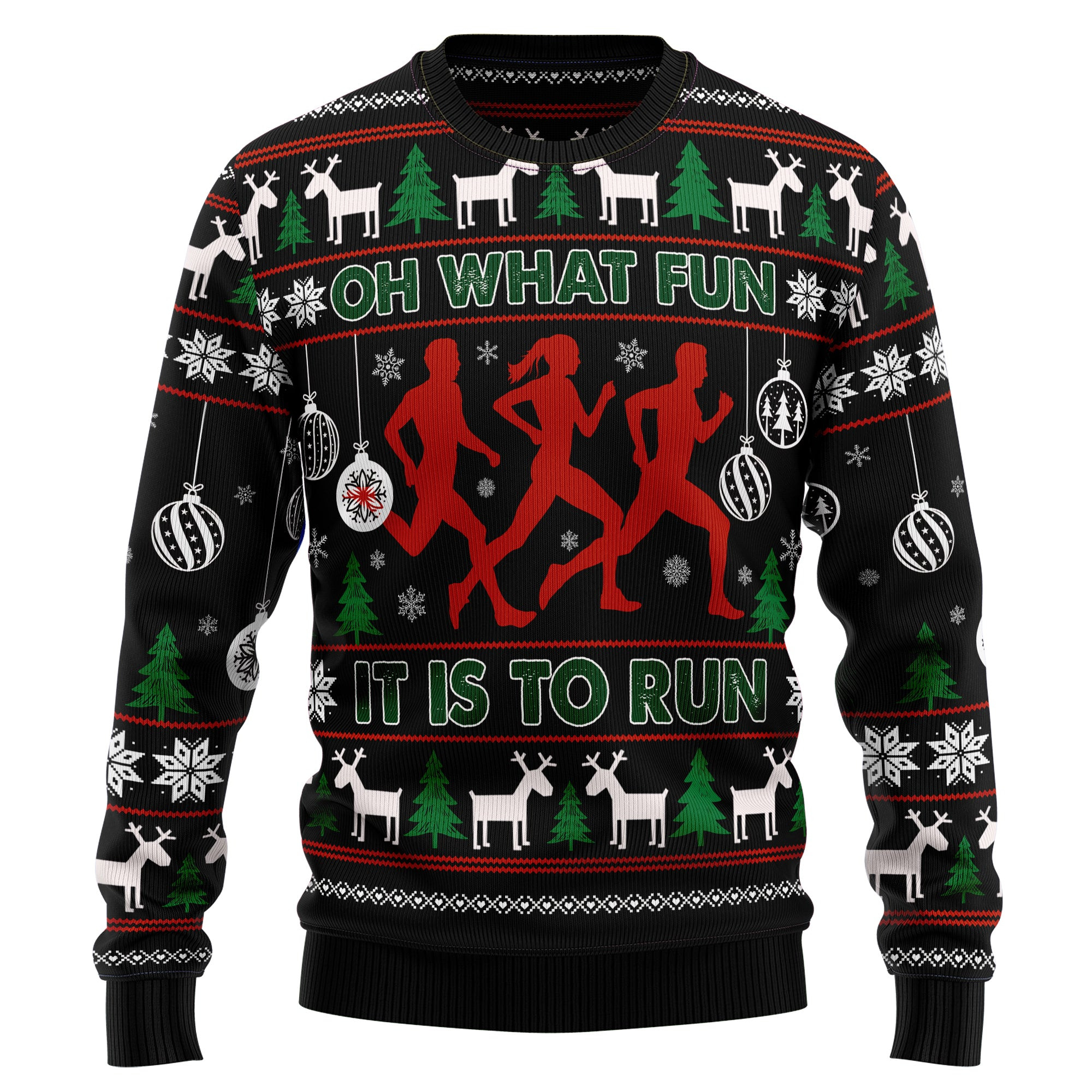 Running Oh What Fun Ugly Christmas Sweater