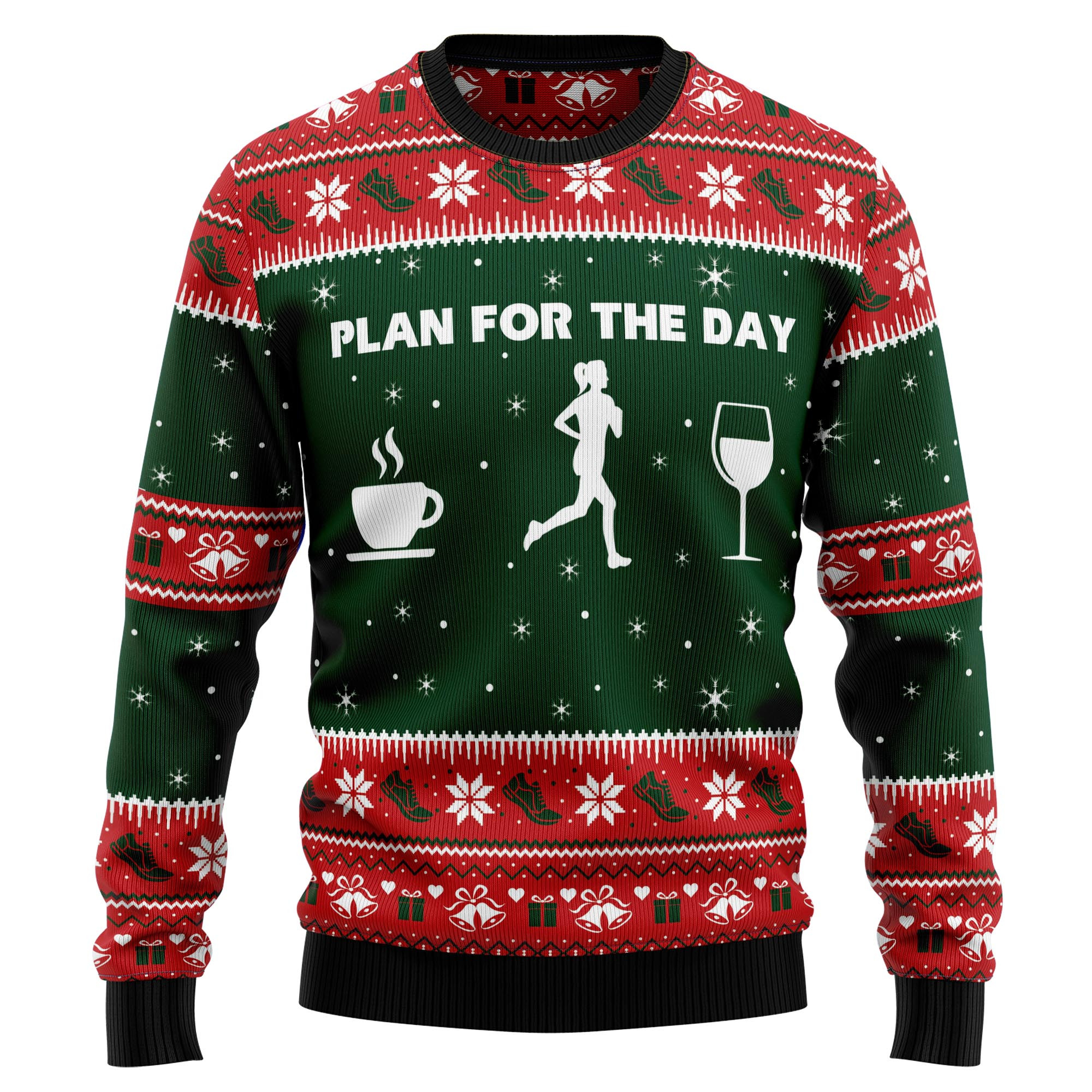 Running Plan For The Day Ugly Christmas Sweater