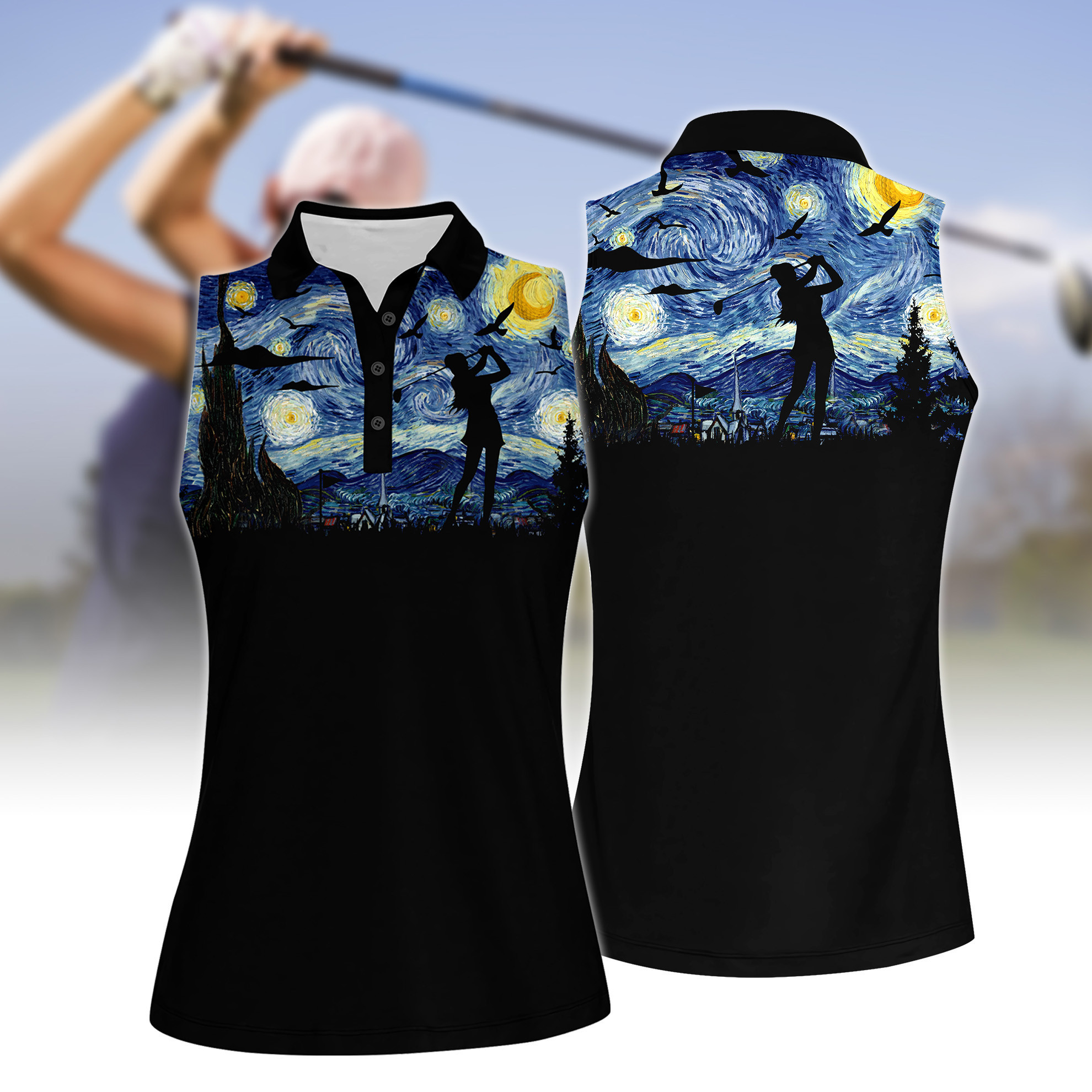 SN Style Golf Women Short Sleeve Polo Shirt Sleeveless Polo Shirt