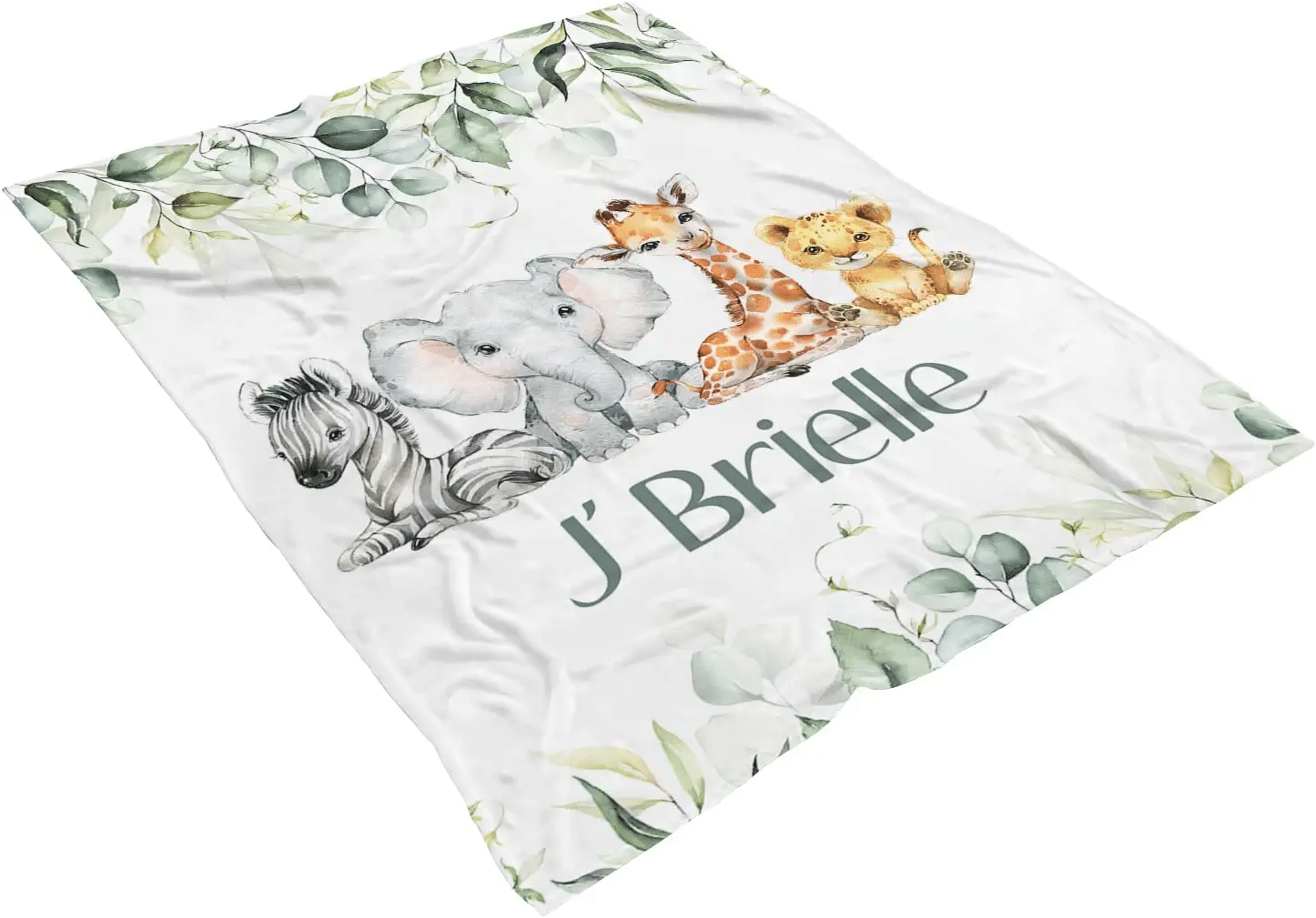 Personalized Jungle Baby Custom Elephant Blanket