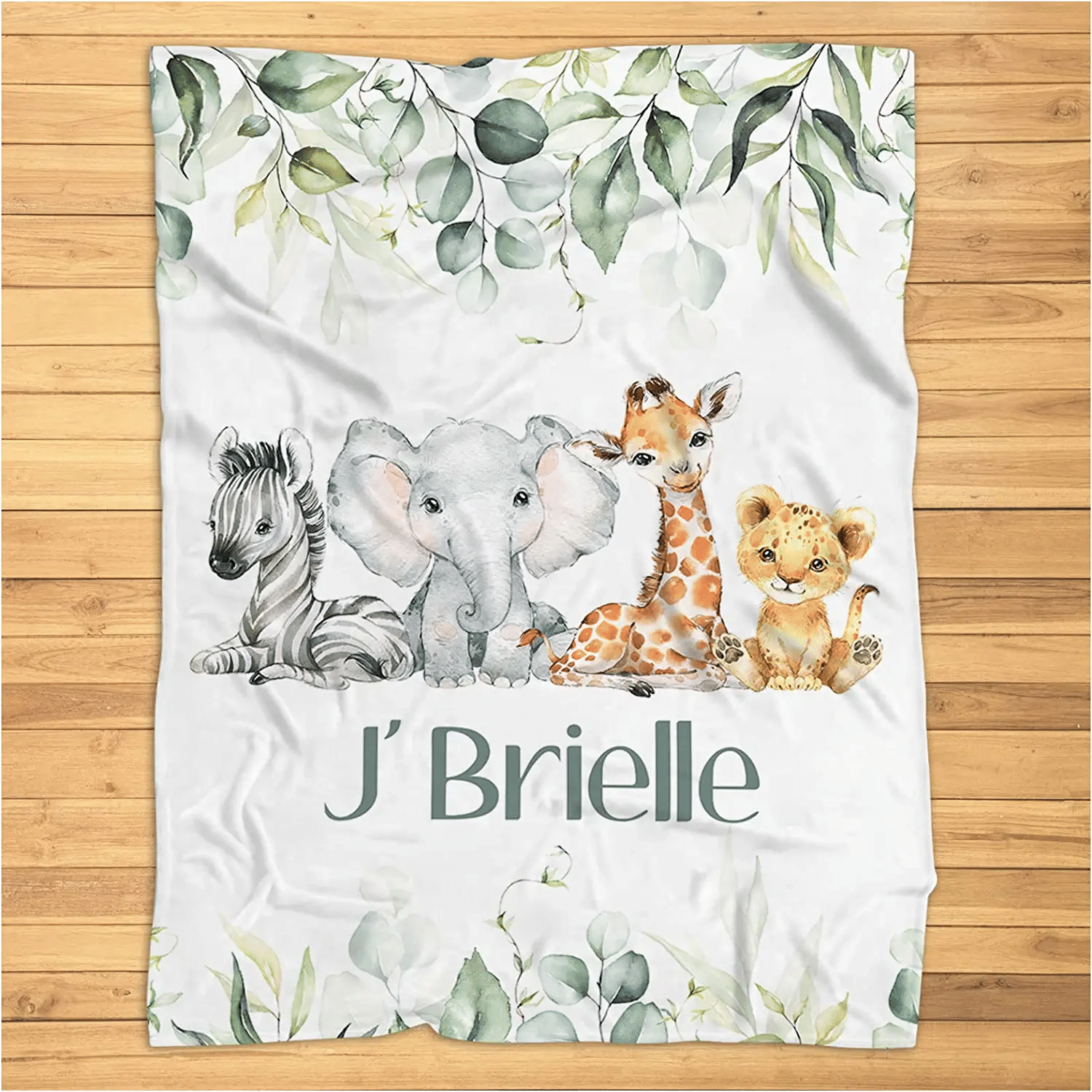 Safari Baby Name Blanket