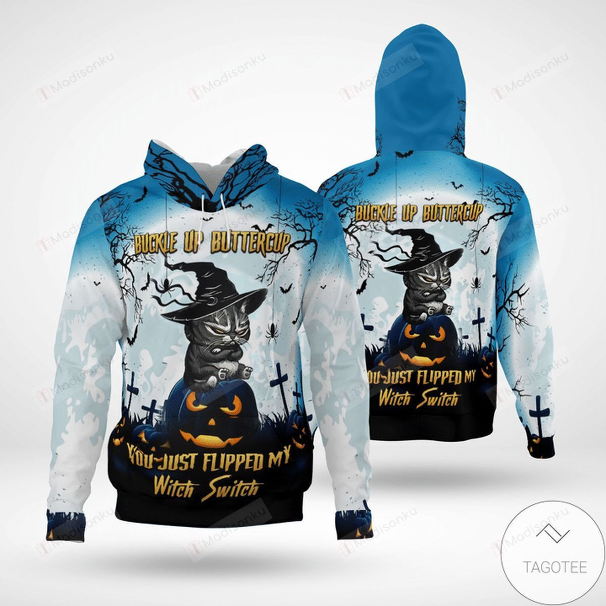 Sale Off Halloween Grumpy Cat Buckle Up Buttercup 3D All Over Print Hoodie, Zip-up Hoodie