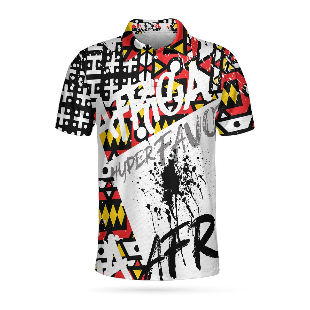 Samakaka Pattern Africa Short Sleeve Polo Shirt Wet Ink African Shirt For Men