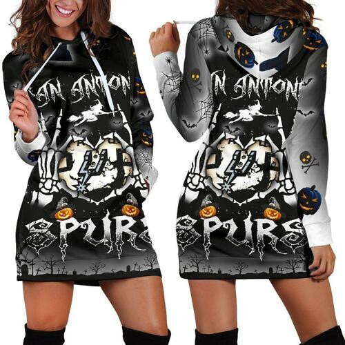 San Antonio Spurs Hoodie Dress Sweater Dress Sweatshirt Dress 3d All Over Print For Women For Halloween Hoodie