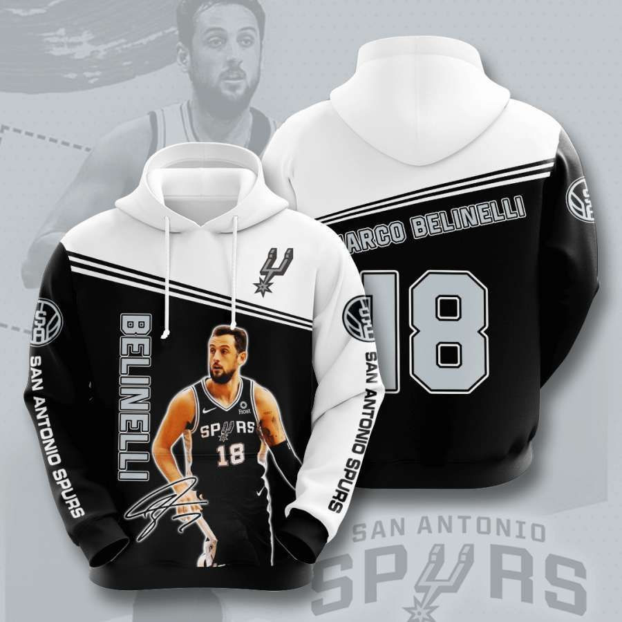 San Antonio Spurs No1708 Custom Hoodie 3D All Over Print