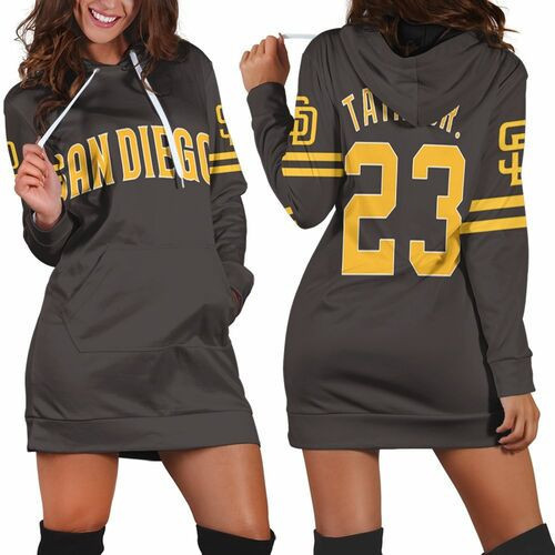 San Diego Padres Fernando Tatis Jr 23 Mlb 2020 Brown Hoodie Dress Sweater Dress Sweatshirt Dress