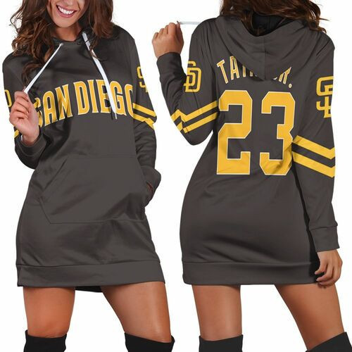 San Diego Padres Fernando Tatis Jr 23 Mlb Brown Jersey Inspired Style Hoodie Dress Sweater Dress Sweatshirt Dress