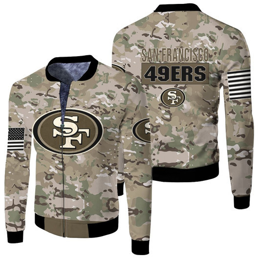 San Francisco 49Ers Camouflage Veteran Fleece Bomber Jacket