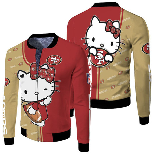 San Francisco 49Ers Hello Kitty Fan Fleece Bomber Jacket