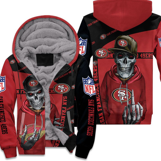 San Francisco 49Ers Hip Hop Skull 3D Fleece Hoodie