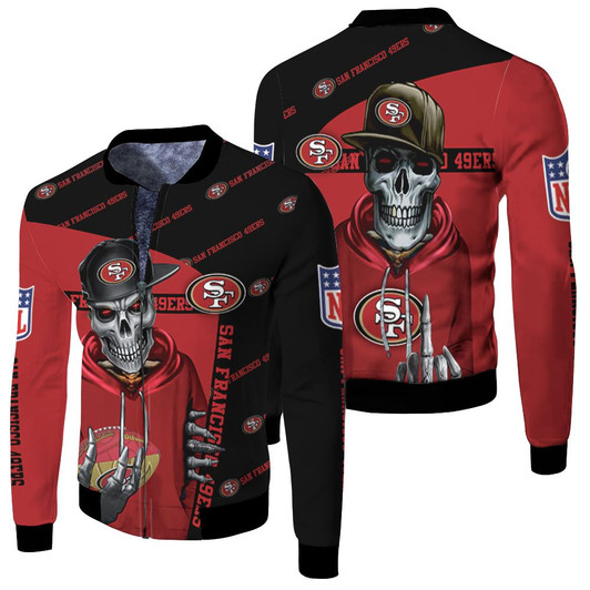 San Francisco 49Ers Hip Hop Skull Fleece Bomber Jacket