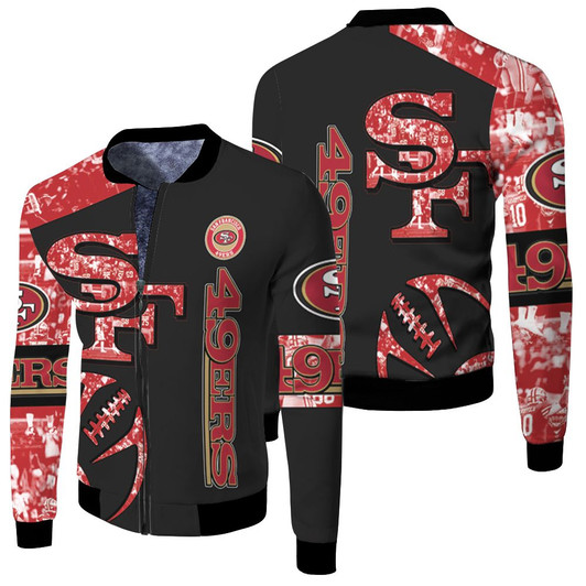 San Francisco 49Ers Nfl Fleece Bomber Jacket