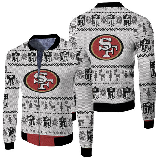 San Francisco 49Ers Nfl For Niner Fan Ugly Christmas Fleece Bomber Jacket