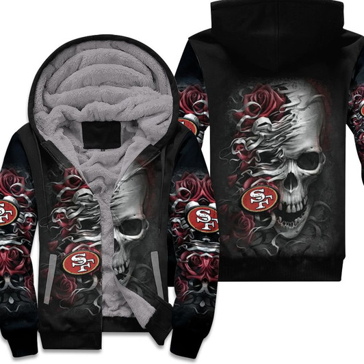 San Francisco 49Ers Skull Flower For Fan Yoga Set 3D Fleece Hoodie