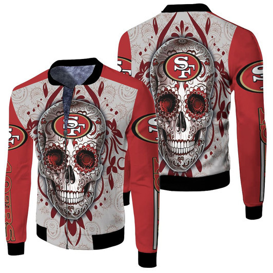 San Francisco 49Ers Sugar Skull For Fan Fleece Bomber Jacket