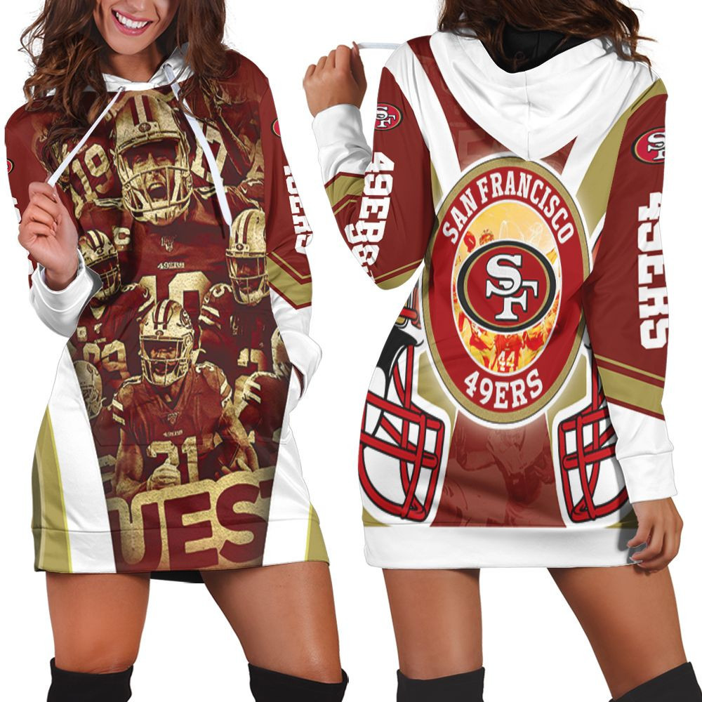 San Francisco 49ers 2021 Nfc West Division Super Bowl Hoodie Dress Sweater Dress Sweatshirt Dress