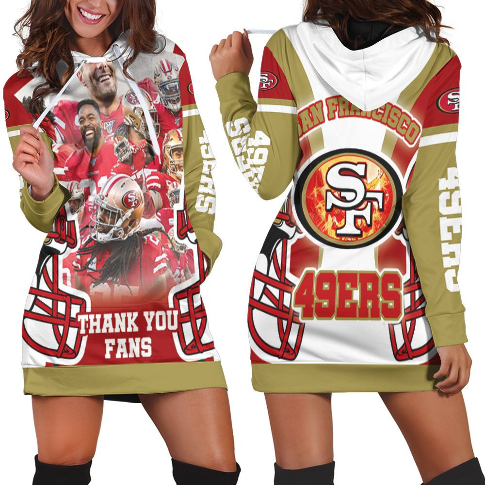 San Francisco 49ers 2021 Thank You Fan Hoodie Dress Sweater Dress Sweatshirt Dress